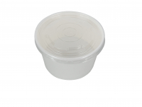 WHITE SQUAT POT & PP LID 16OZ X250