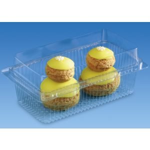 CLEAR HINGED CAKE BOX 20X11X8cm X 240